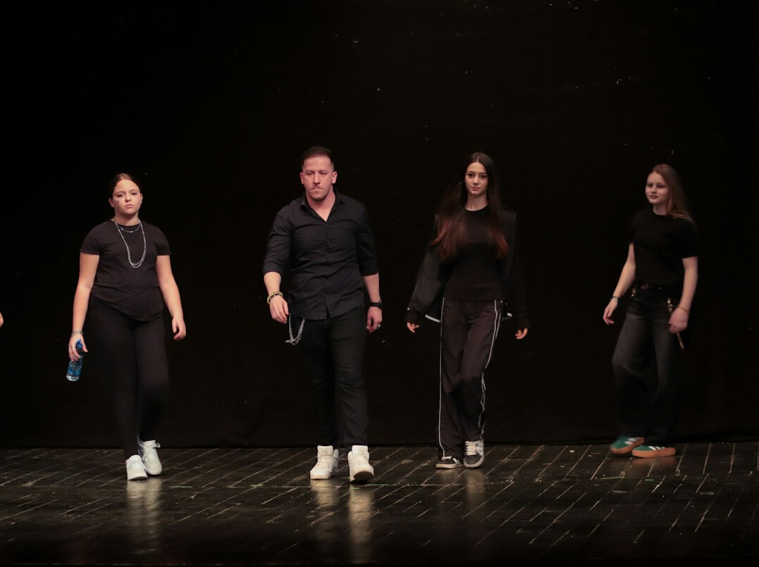 group of artists performing