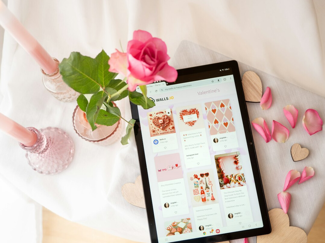Email newsletter design mockup on a tablet